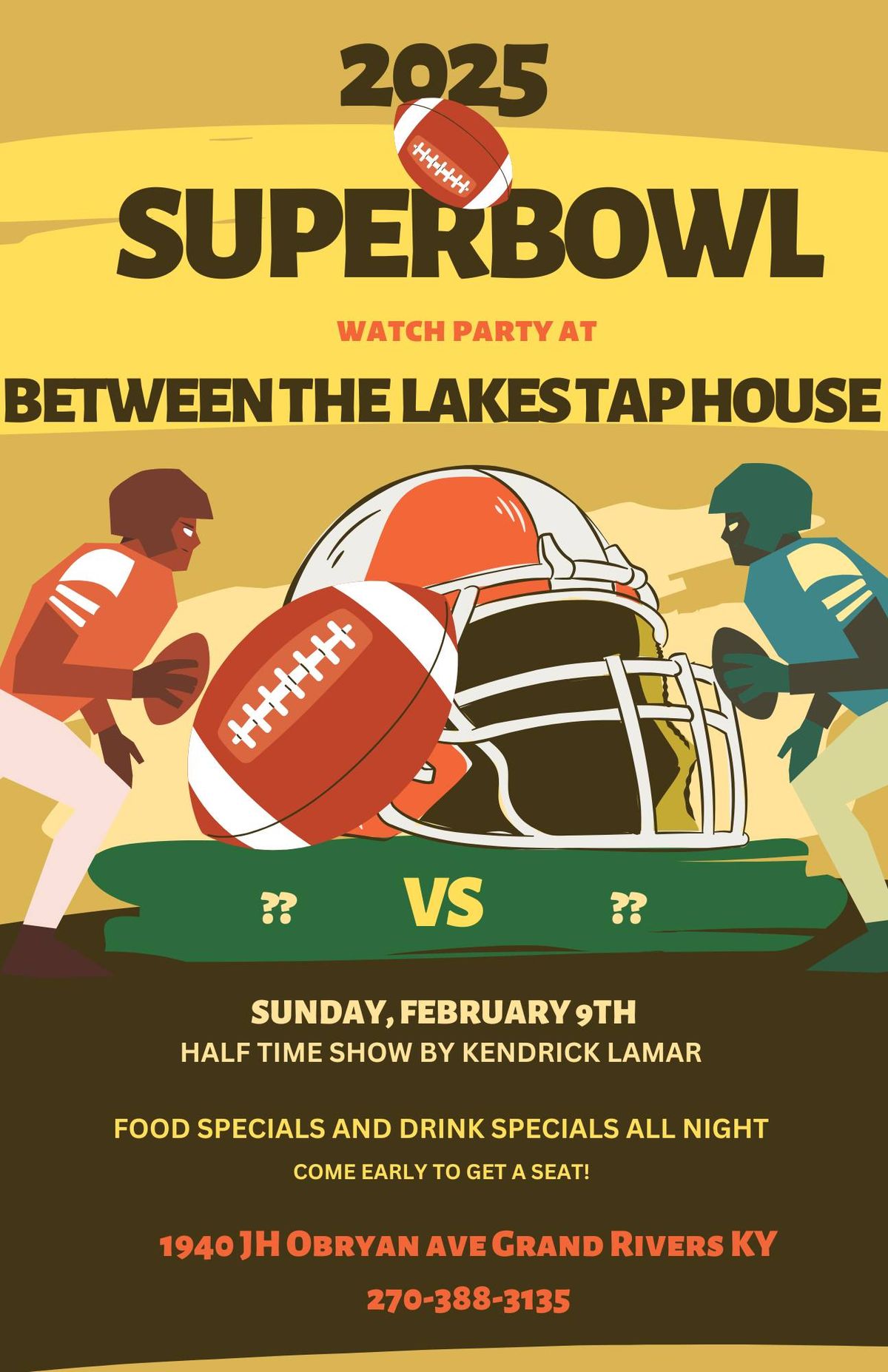 Superbowl at Between The Lakes Tap house