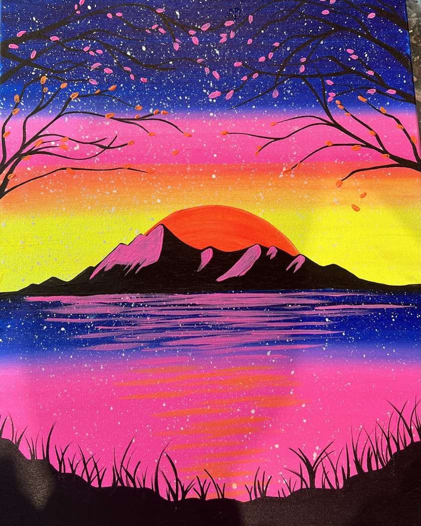 Electric Sunset-Paint Party