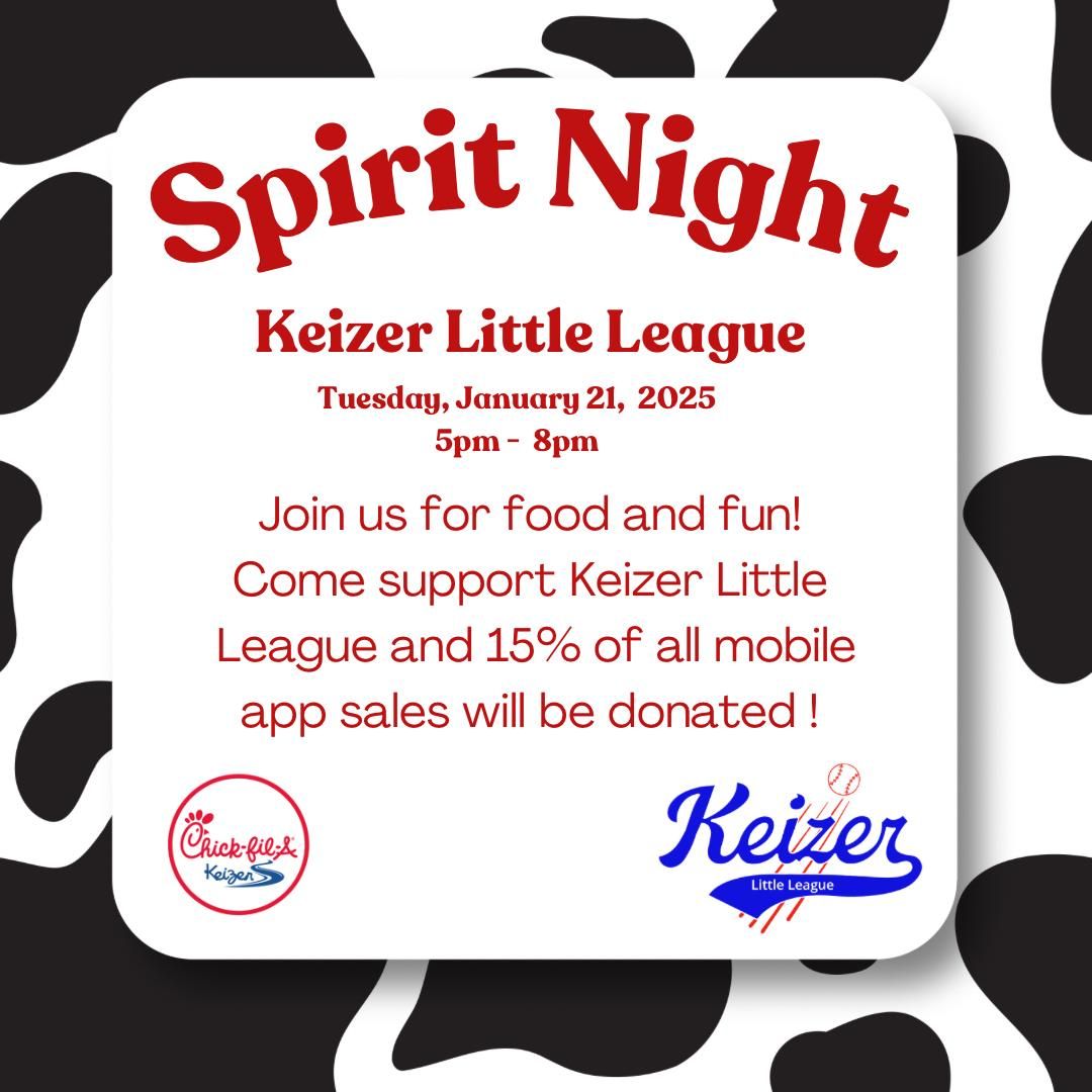 Spirit Night at Chick-fil-A Keizer