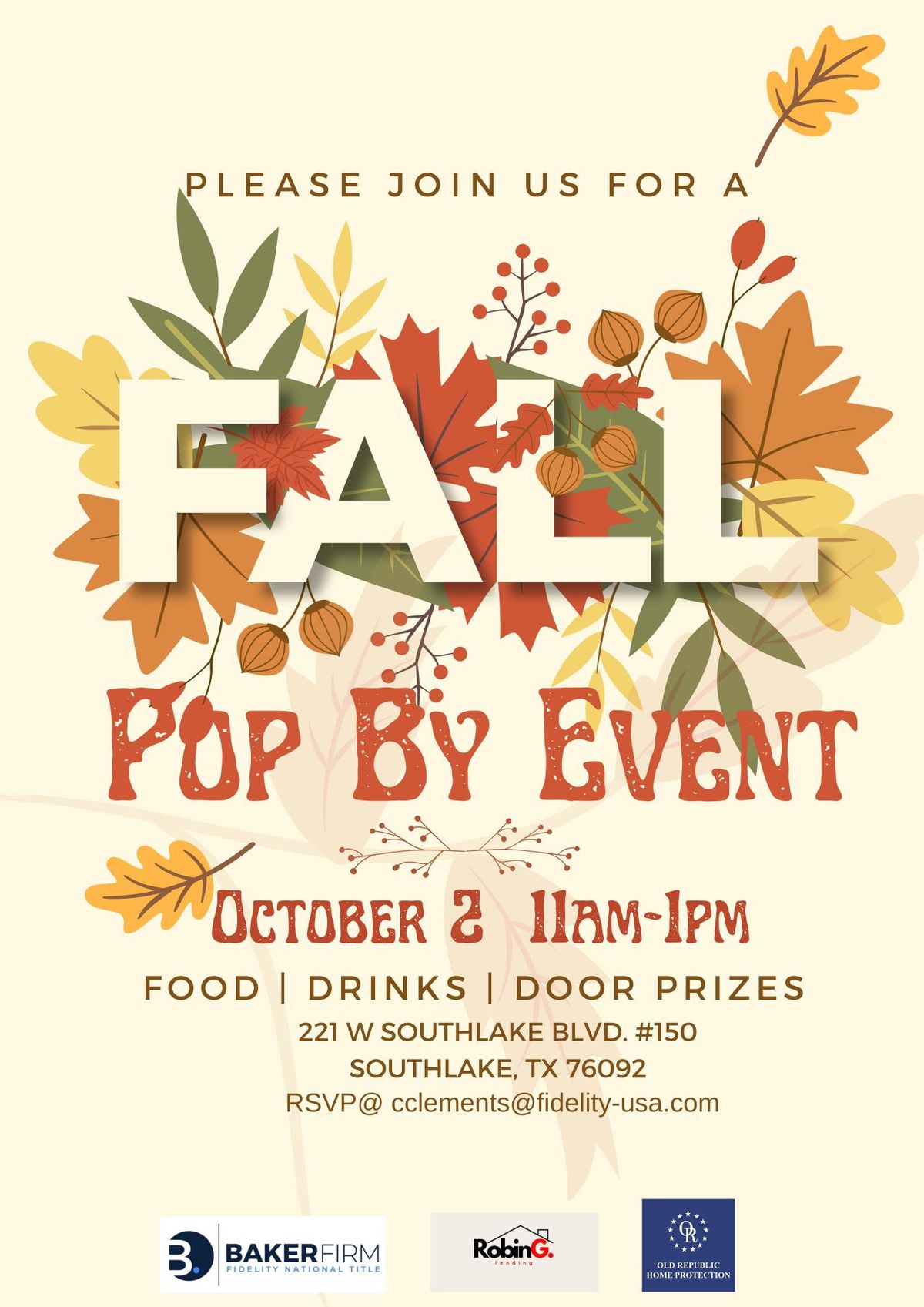 Fall Pop-by Event