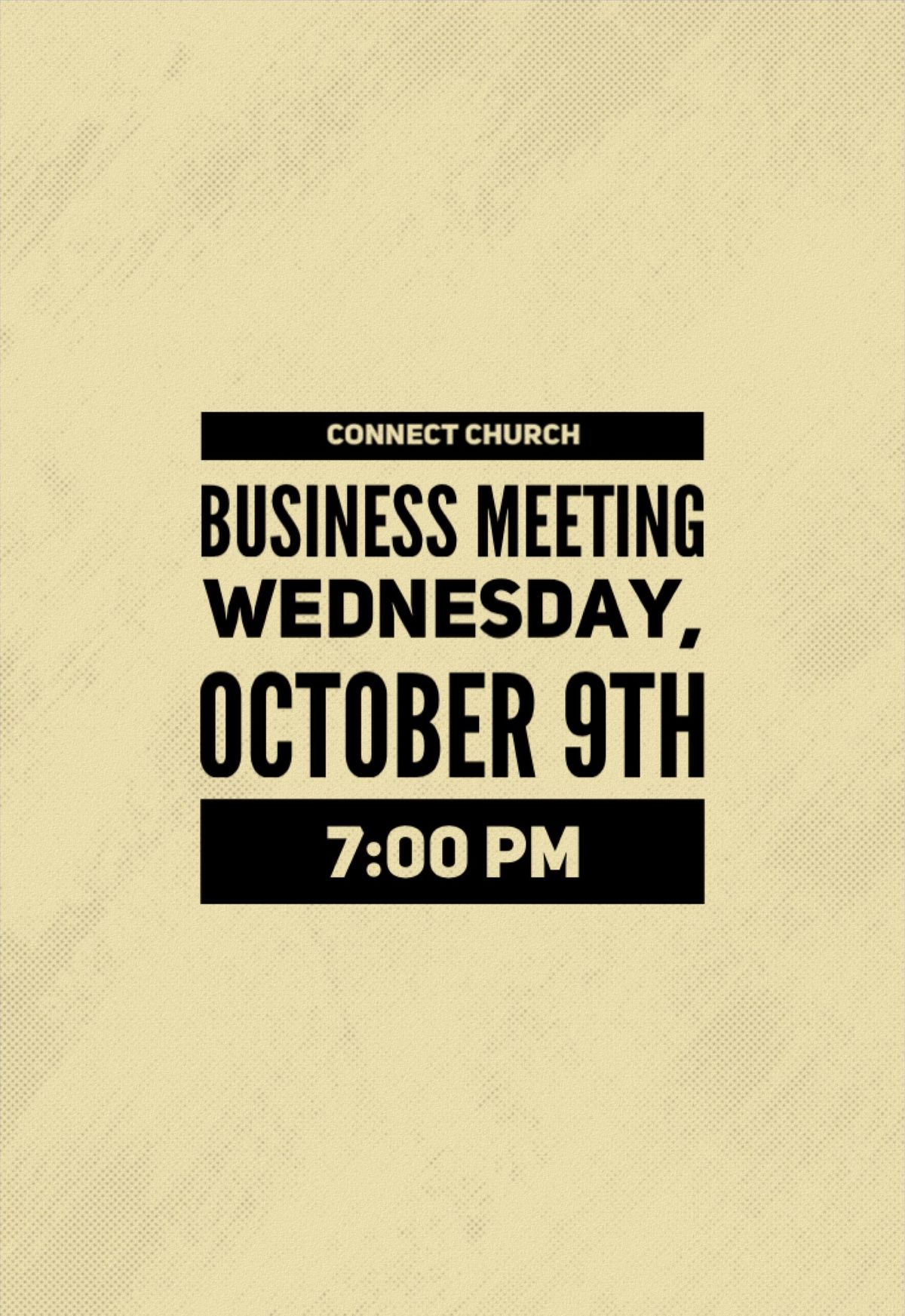 Connect Church Business Meeting