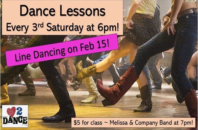 Line Dance Lessons - American Legion Post 370 - 6:00 pm Before Melissa & Company Band at 7:00