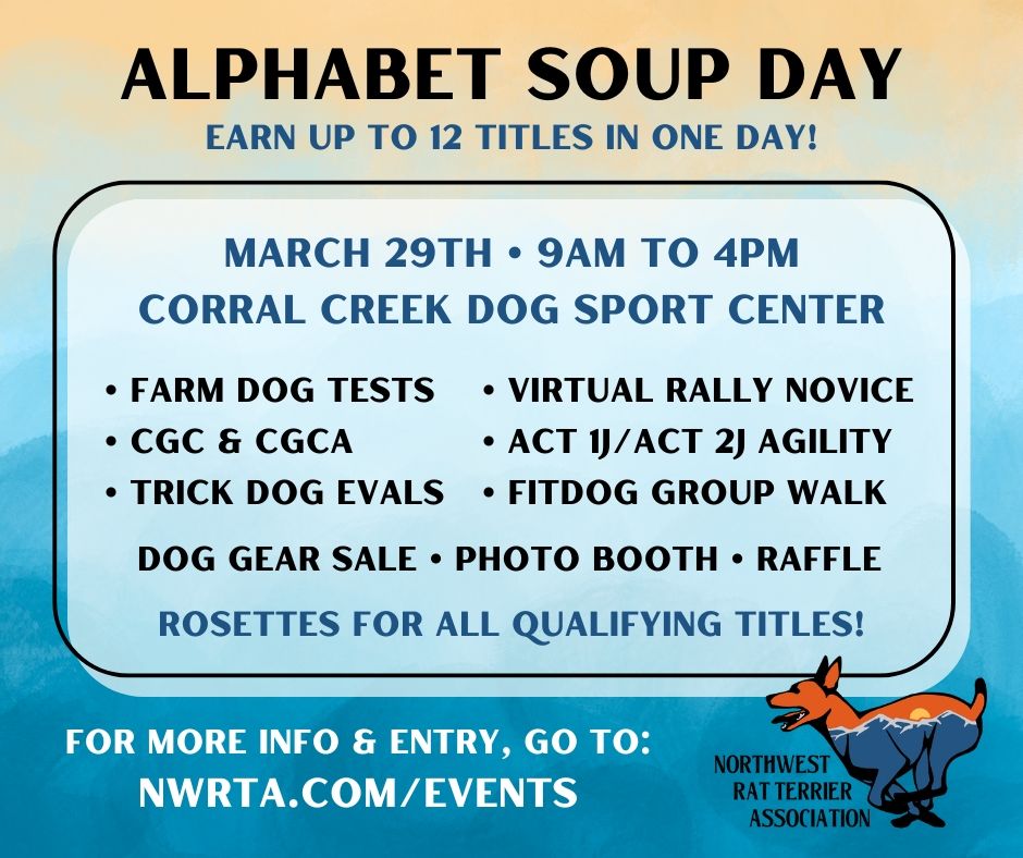 "Alphabet Soup" AKC Farm Dog Test + Family Dog Titles Event - Northwest Rat Terrier Association