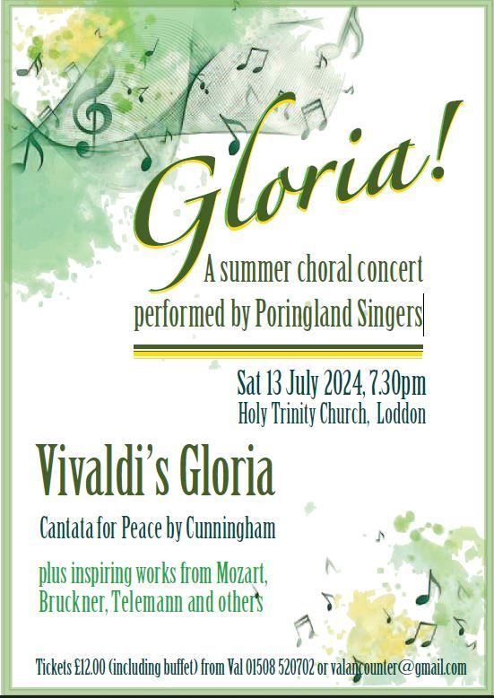 Gloria - A summer choral concert performed by Poringland Singers