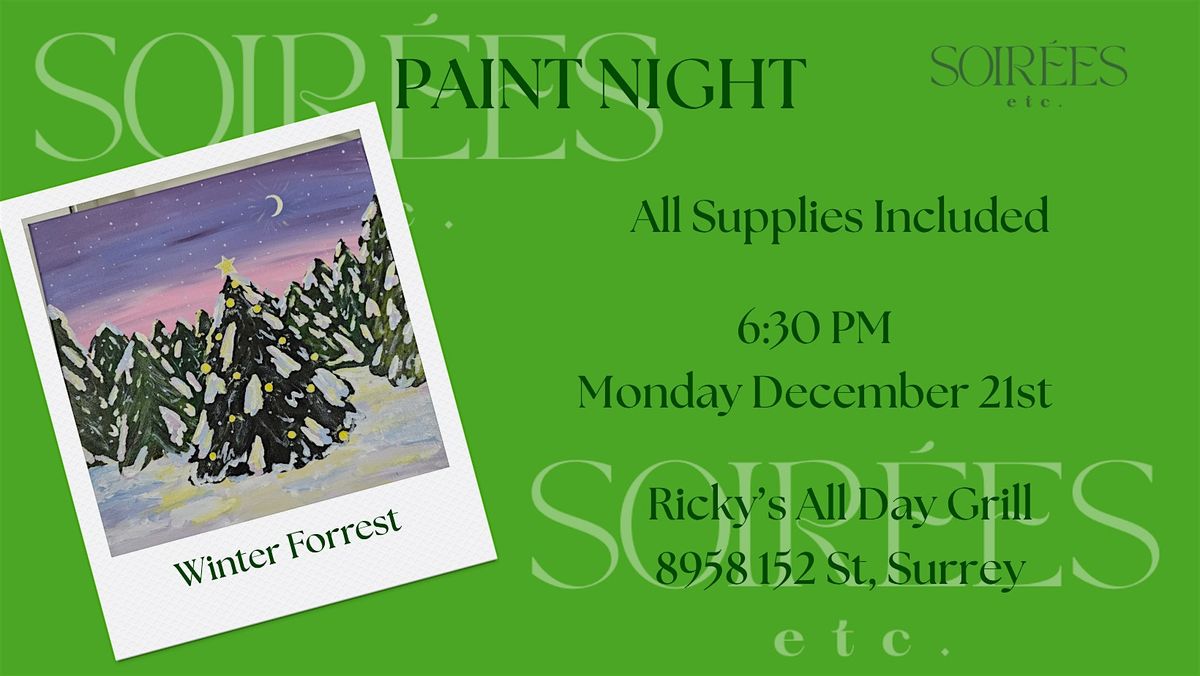 Winter Forest Paint Night at Ricky\u2019s All Day Grill
