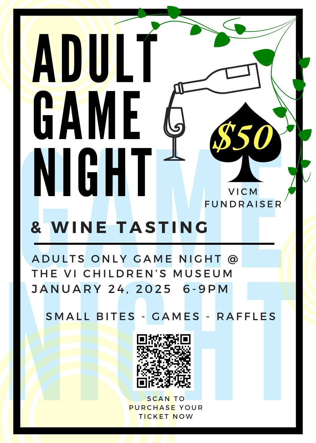 Adult Game Night & Wine Tasting at the VICM