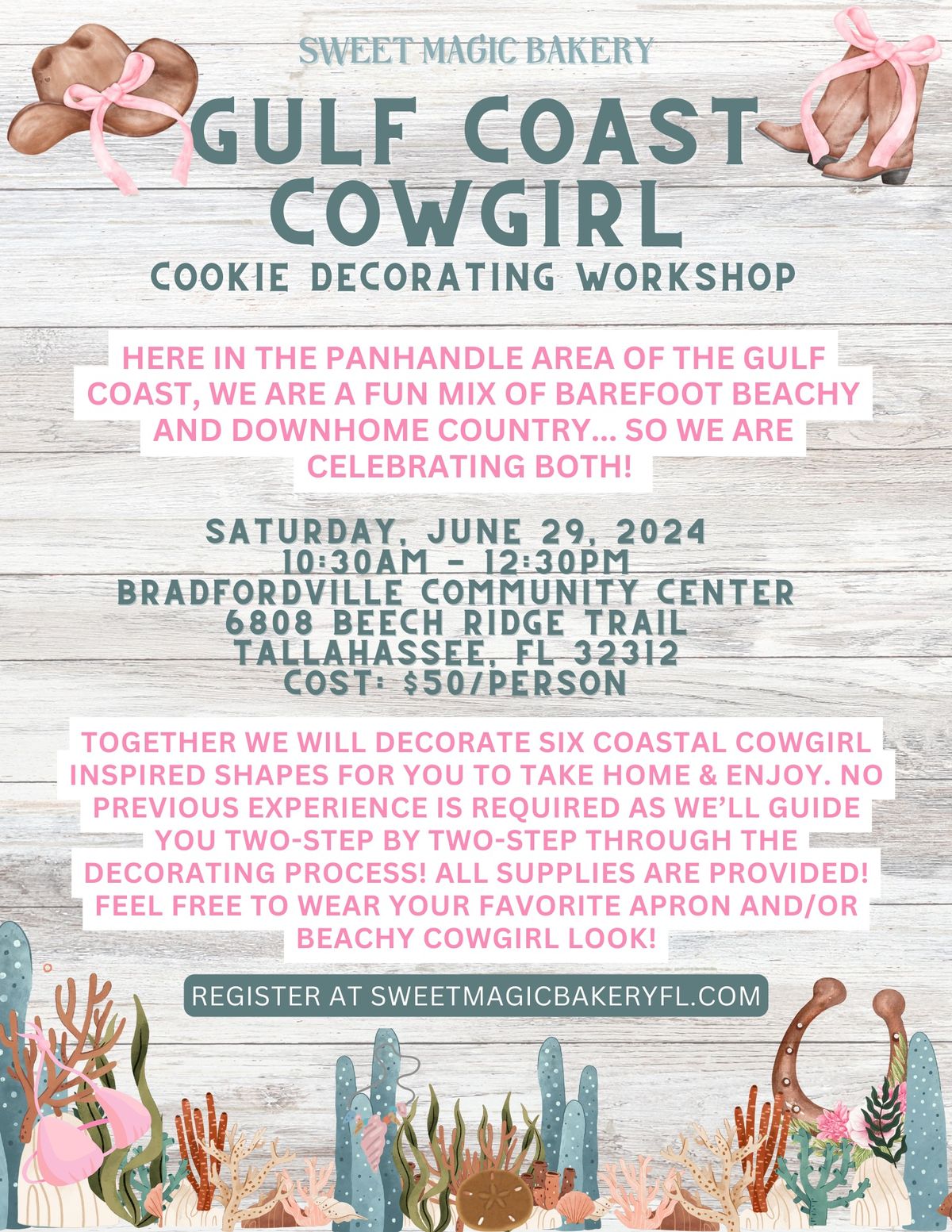 Gulf Coast Cowgirl Cookie Decorating Workshop