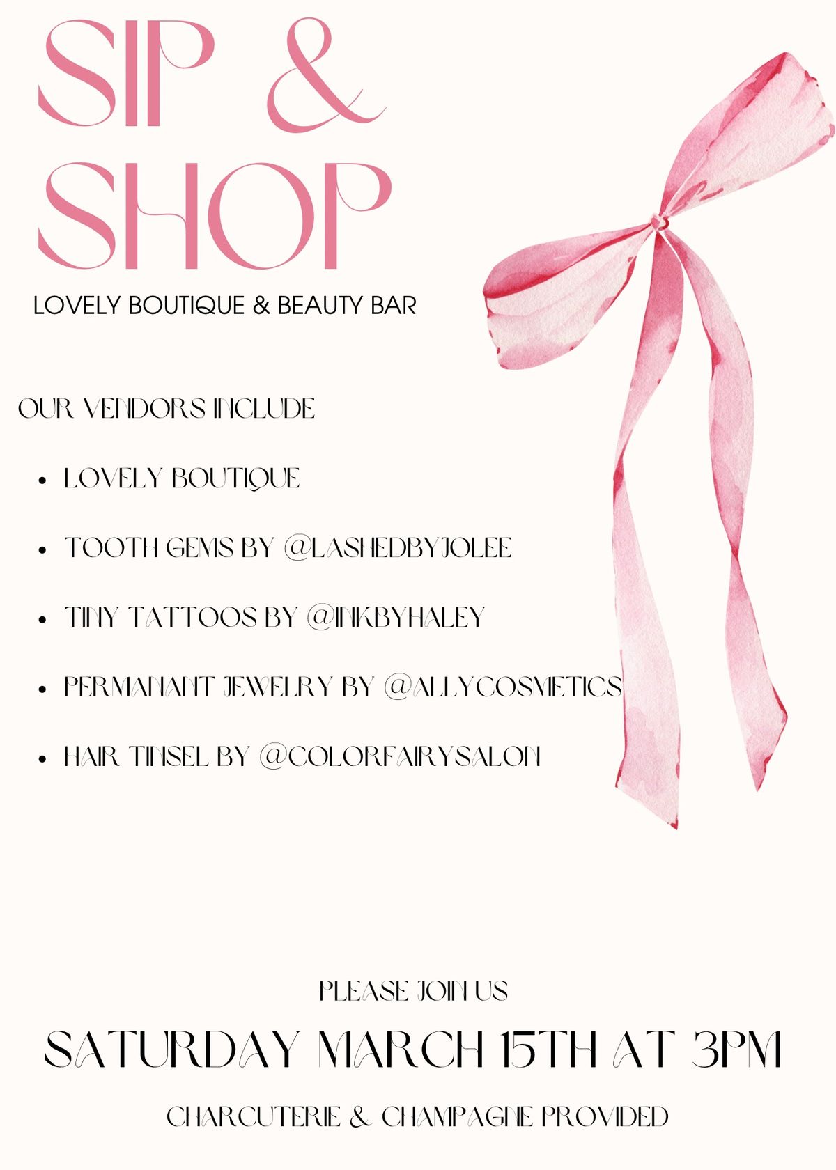 SIP & SHOP AT LOVELY BOUTIQUE 