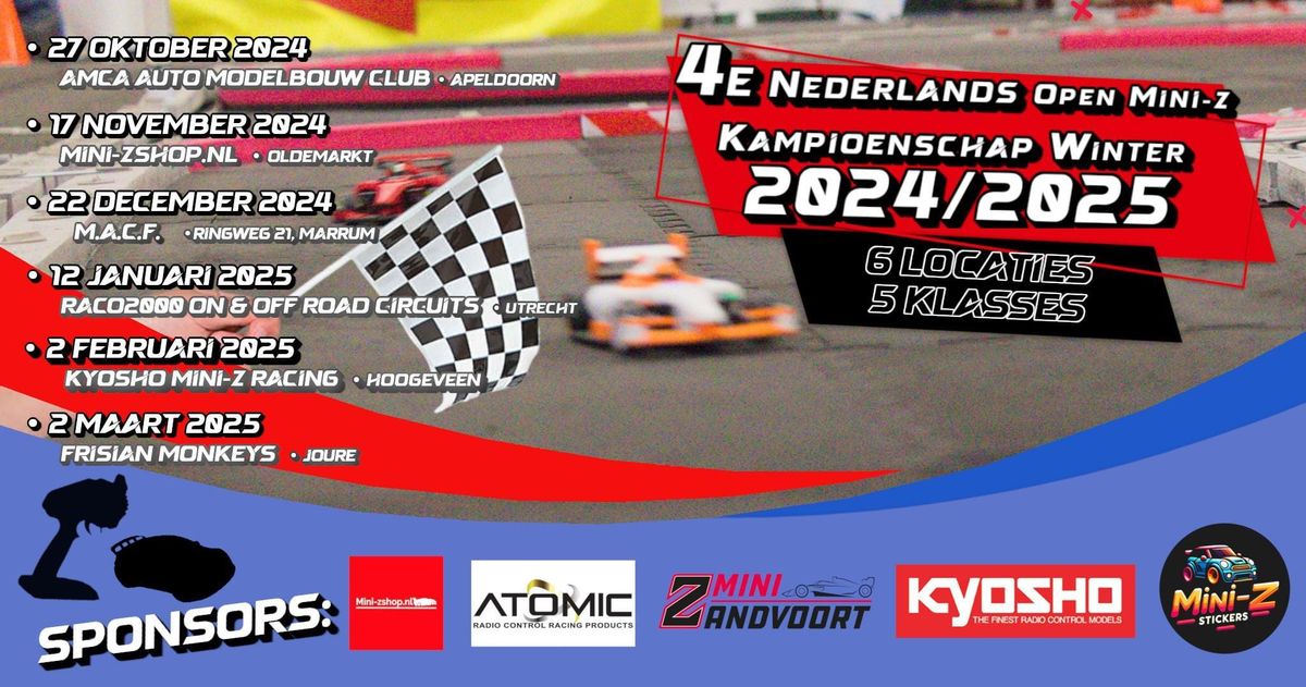 Nederlands Open Kampioenschap Mini-Z 2024-2025 - Wedstrijd 4 bij Raco2000 On & Off Road Circuits nl