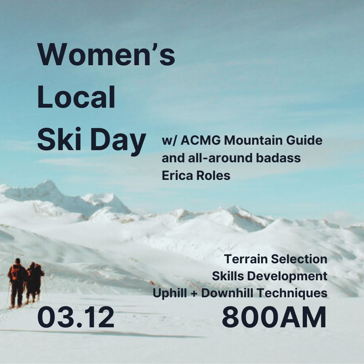 Women's Local Ski Day with ACMG Guide Erica Roles