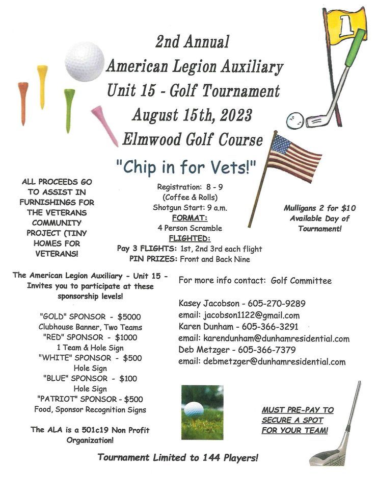 2nd Annual American Legion Auxiliary Unit 15 Golf Tournament , Elmwood