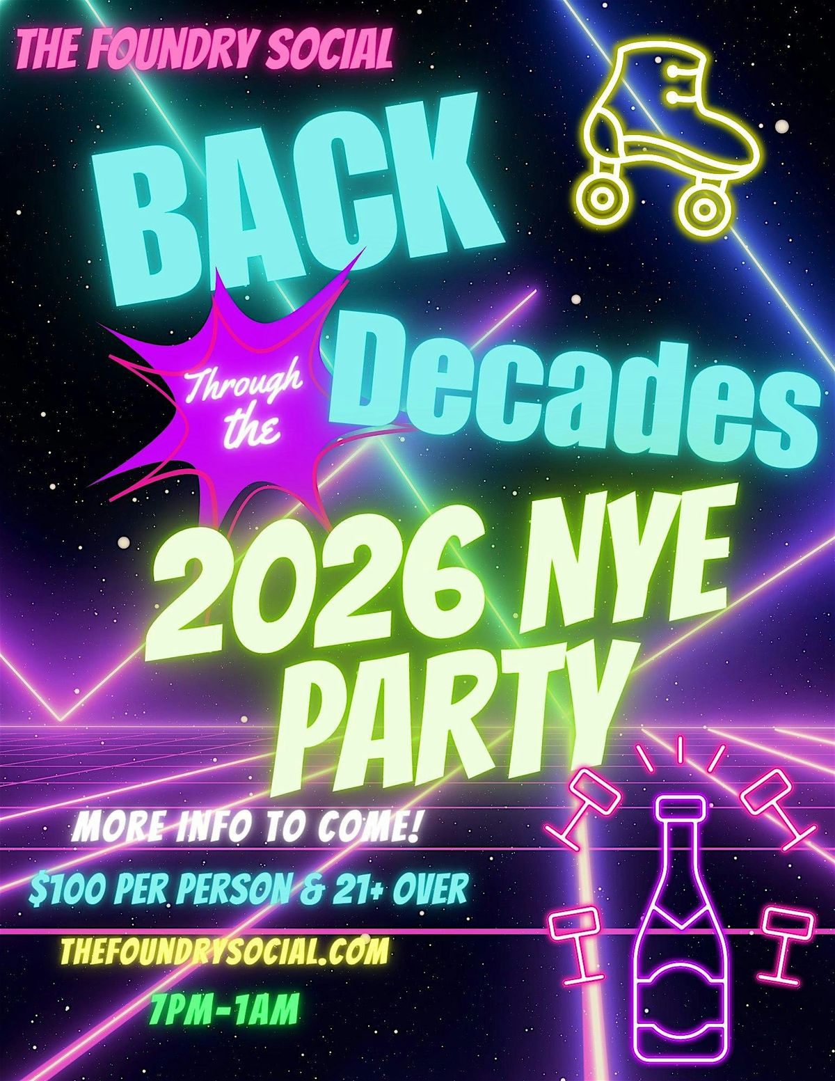 The Foundry Social  NYE Party - Back Through The Decades!!