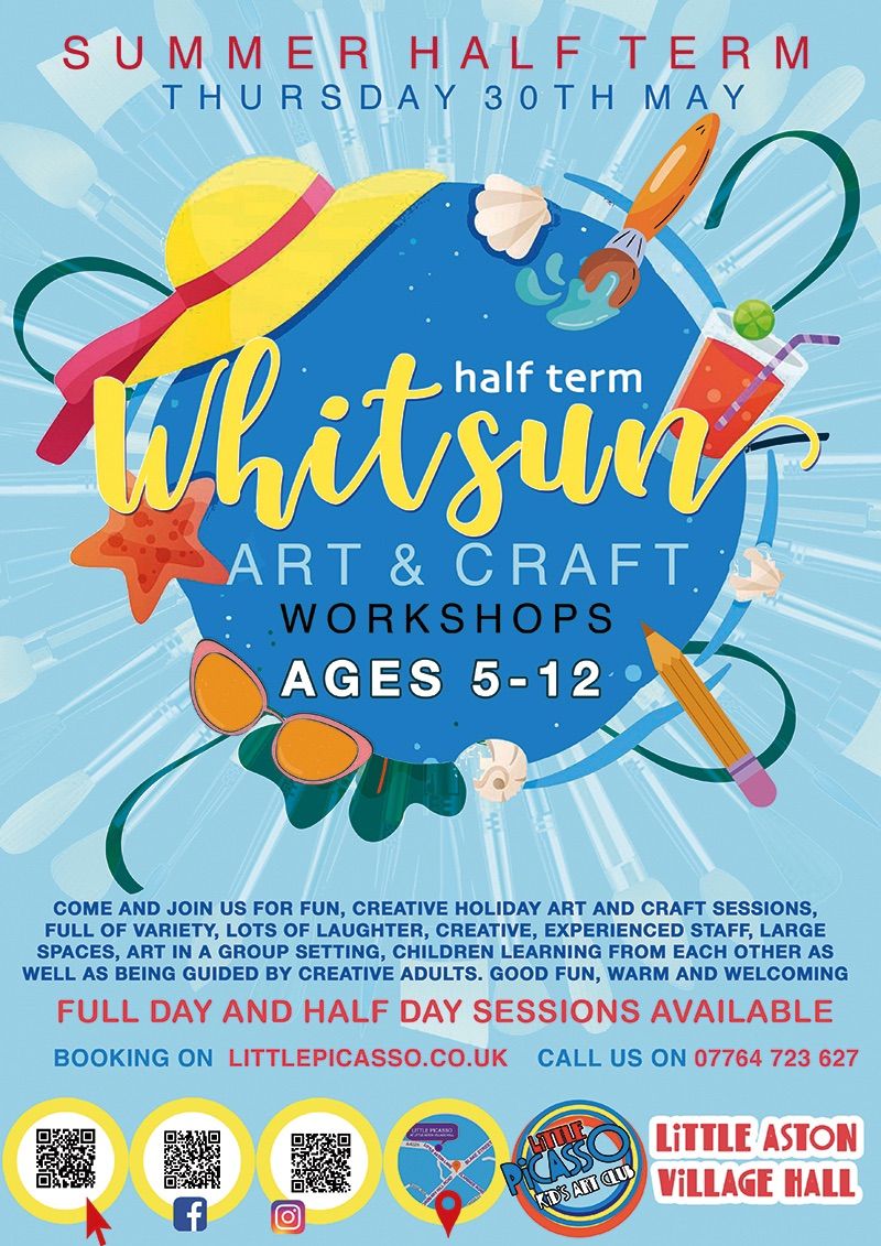 Little Picasso Whitsun half term art and craft workshop for children aged 5-12. 