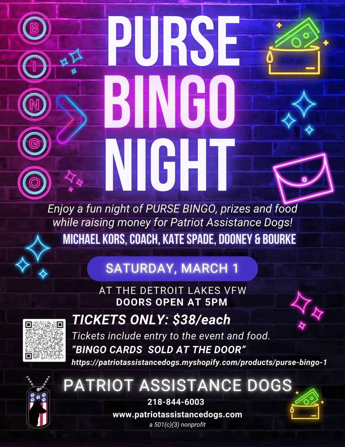 PURSE BINGO - SAVE THE DATE