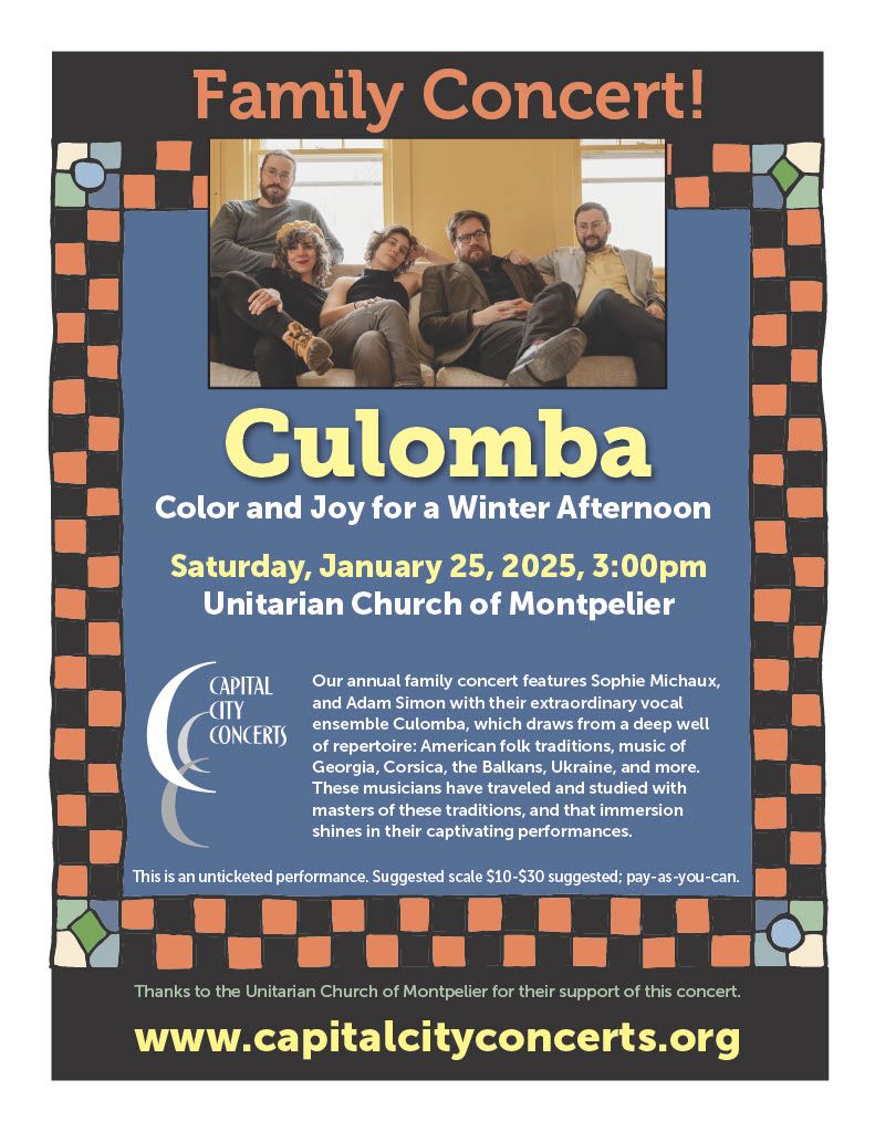 Capital City Concerts presents Culomba-Color and Joy for a Winter Afternoon