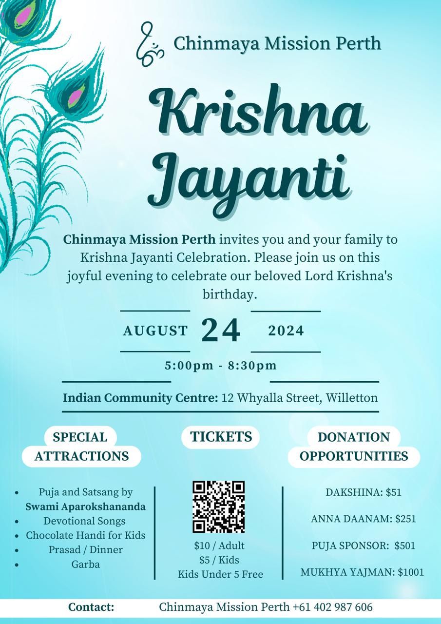 Chinmaya Mission Perth - Krishna Jayanti Celebration