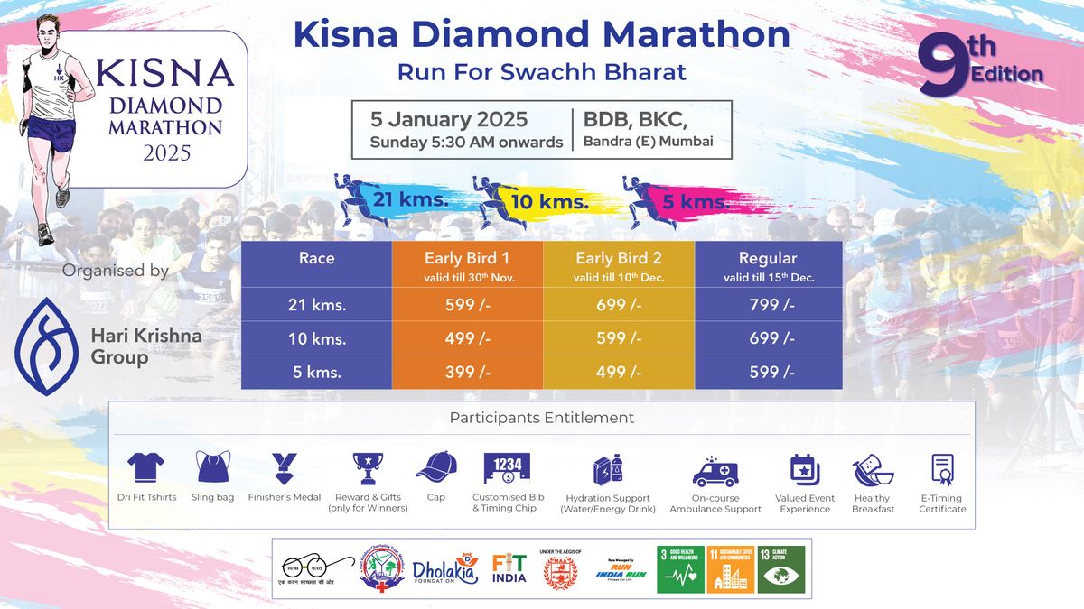 Kisna Diamond Marathon 2025 - Run for Swachh Bharat