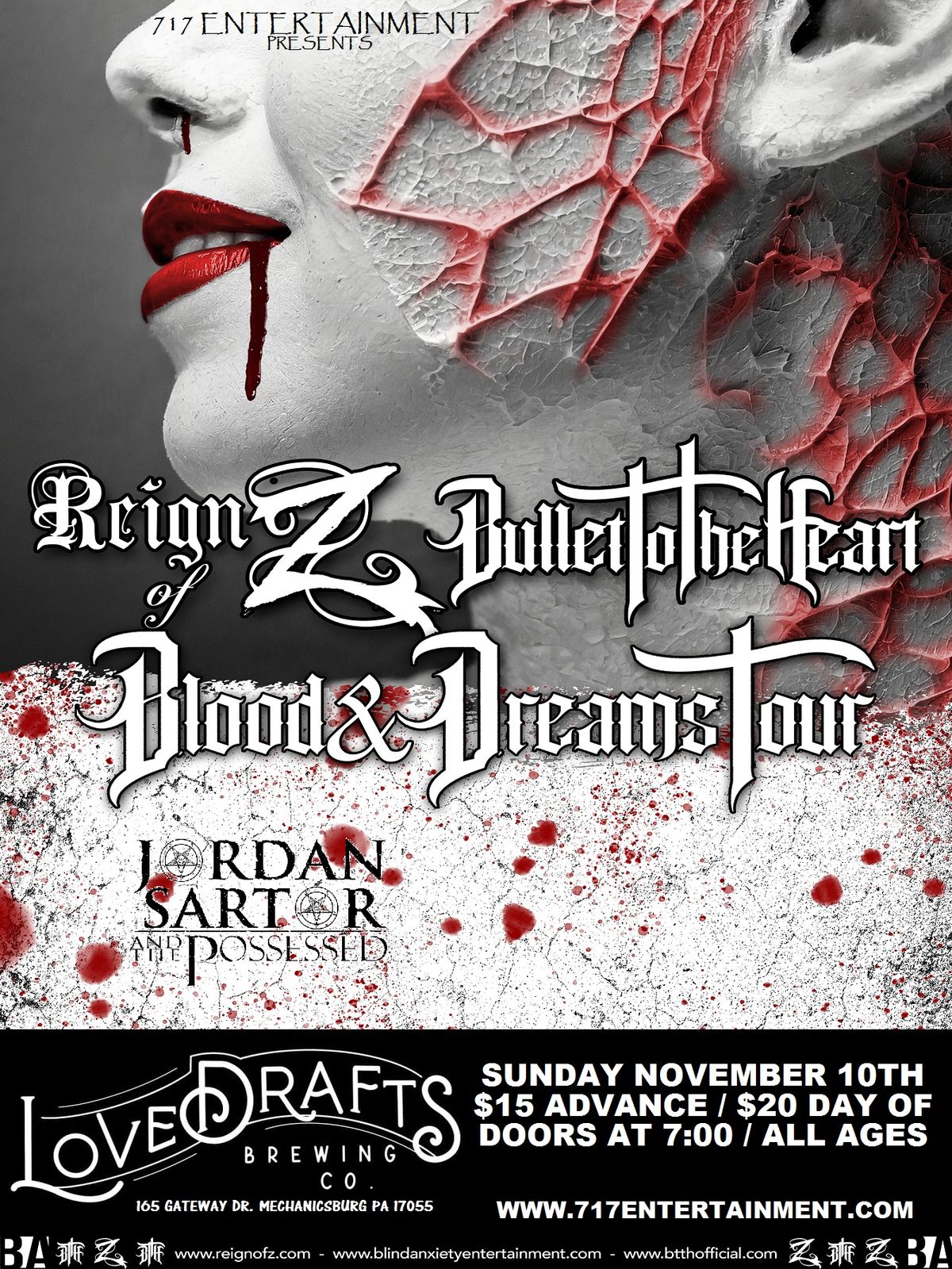 Reign of Z and Bullet To The Heart with Jordan Sartor & The Possessed at Lovedrafts