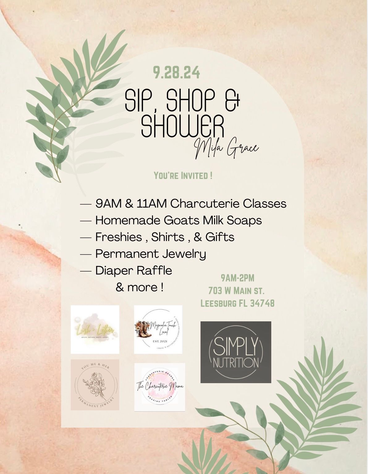 Sip, Shop & Shower 