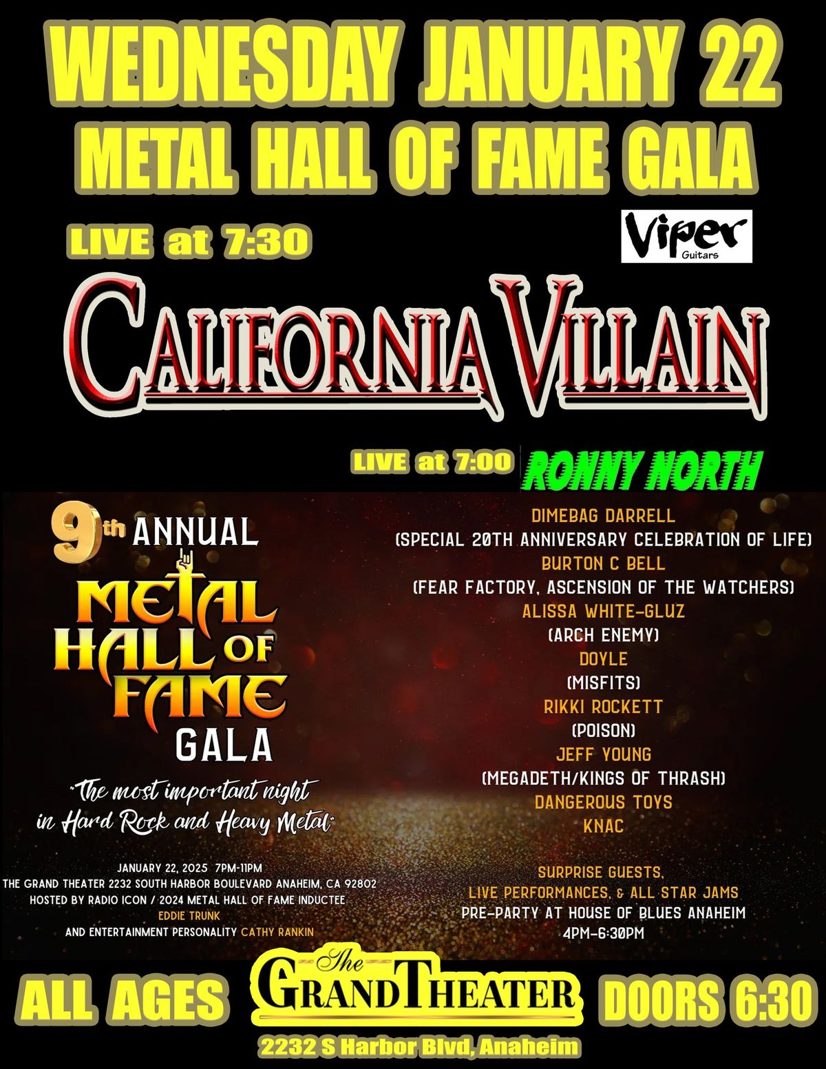 Metal Hall of Fame Awards Show at The Grand Theater Events in Anaheim