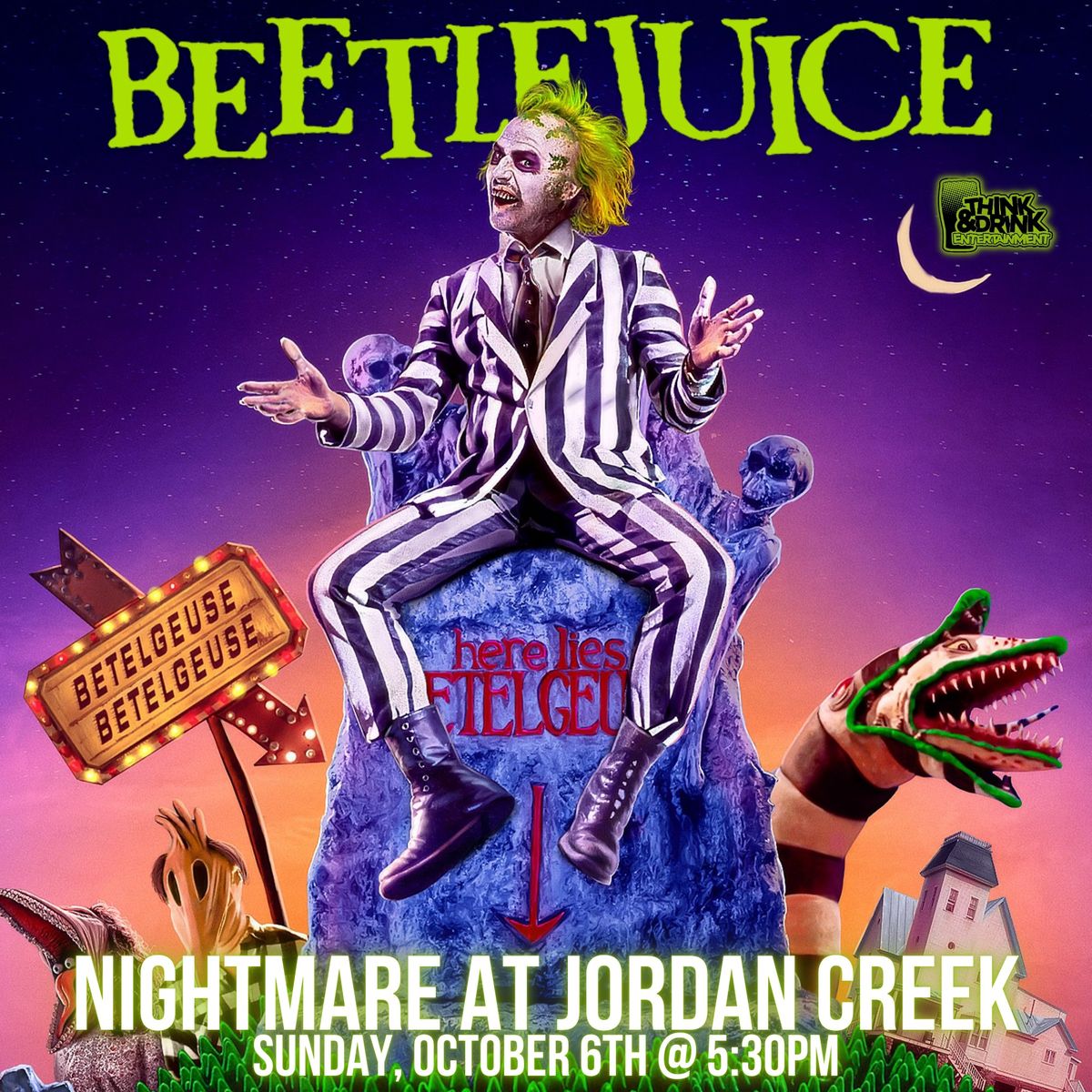 Beetlejuice Trivia @ Nightmare at Jordan Creek (West Des Moines, IA) \/ Sunday, October 6th @ 5:30pm