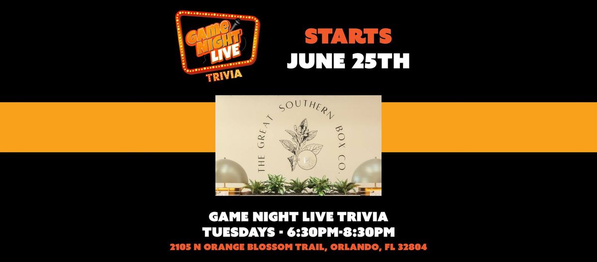 Game Night Live Trivia at The Great Southern Box Co!