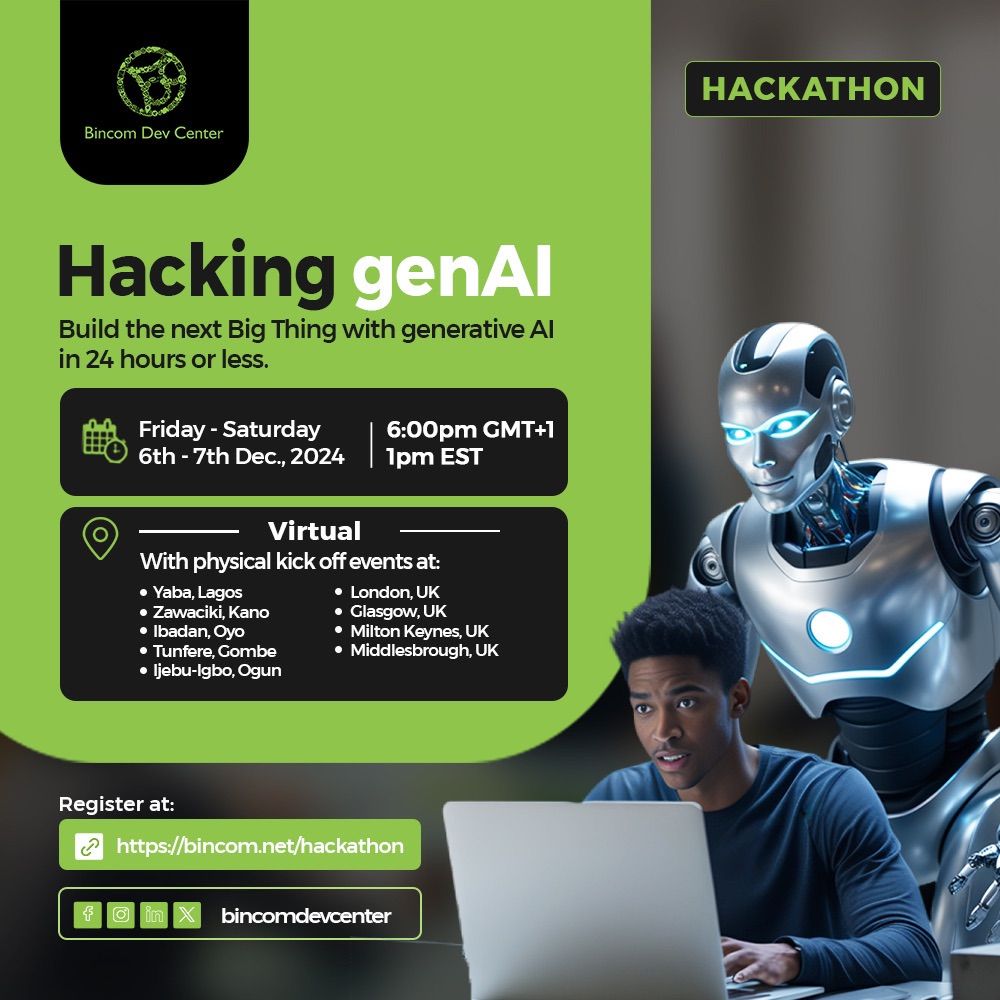 Hacking genAI - Bincom Hackathon Dec. 2024 - Virtual Kick-off Event