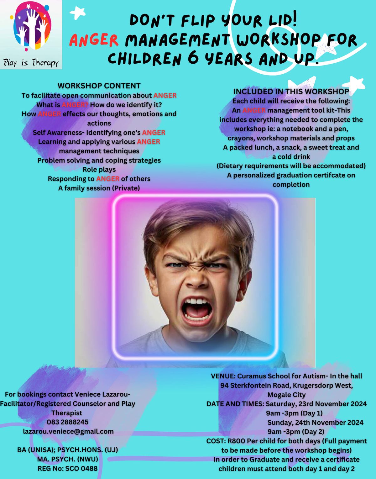 Learn to Manage Anger and Emotions Workshop for Children