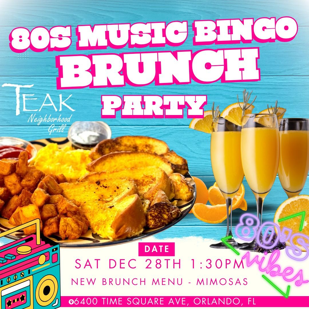 80s Music Bingo Brunch Party @ Teak Neighborhood Grill Orlando