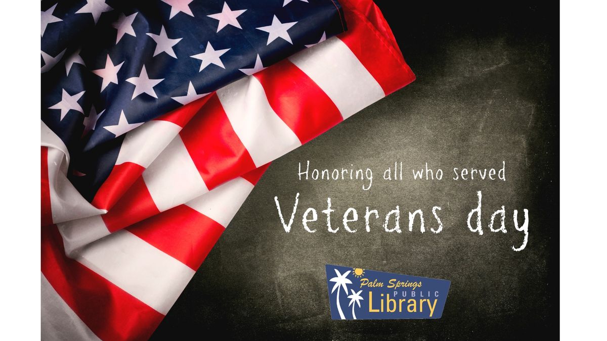 The Main Library will be closed for Veteran's Day