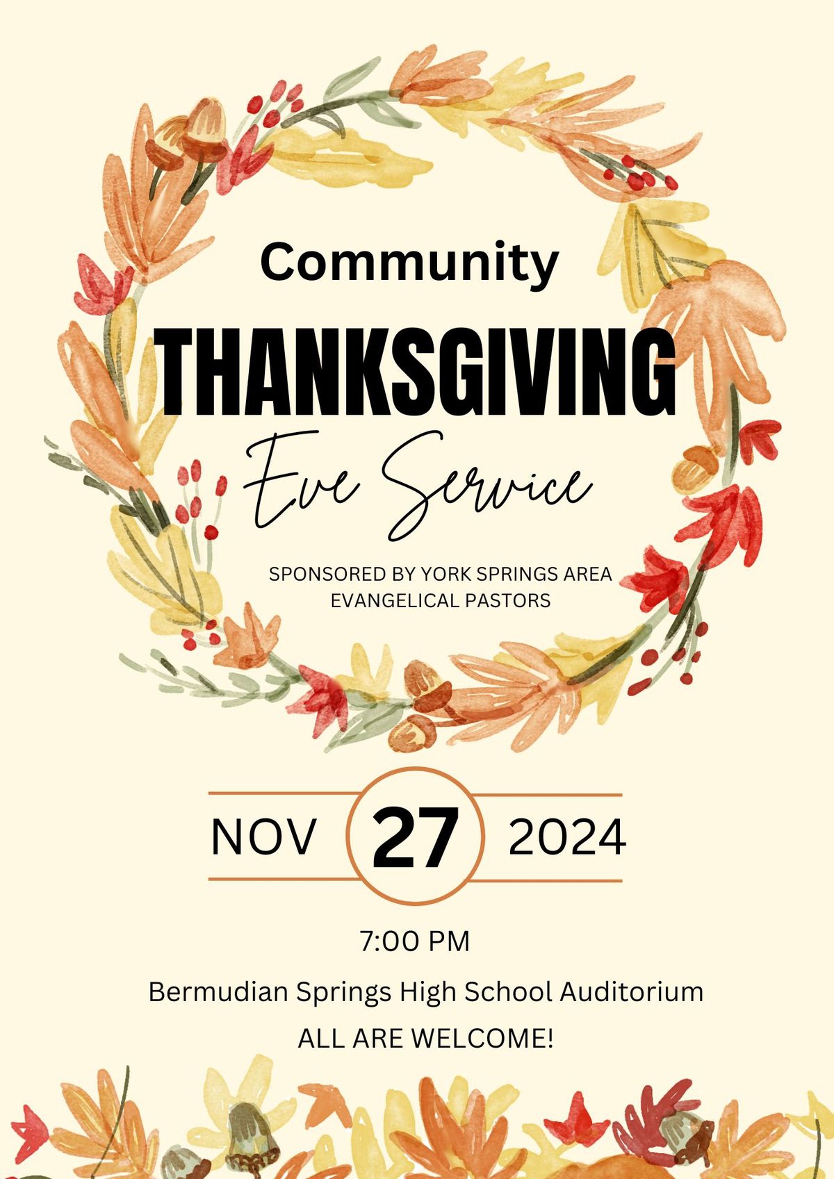 Community Thanksgiving Eve Service