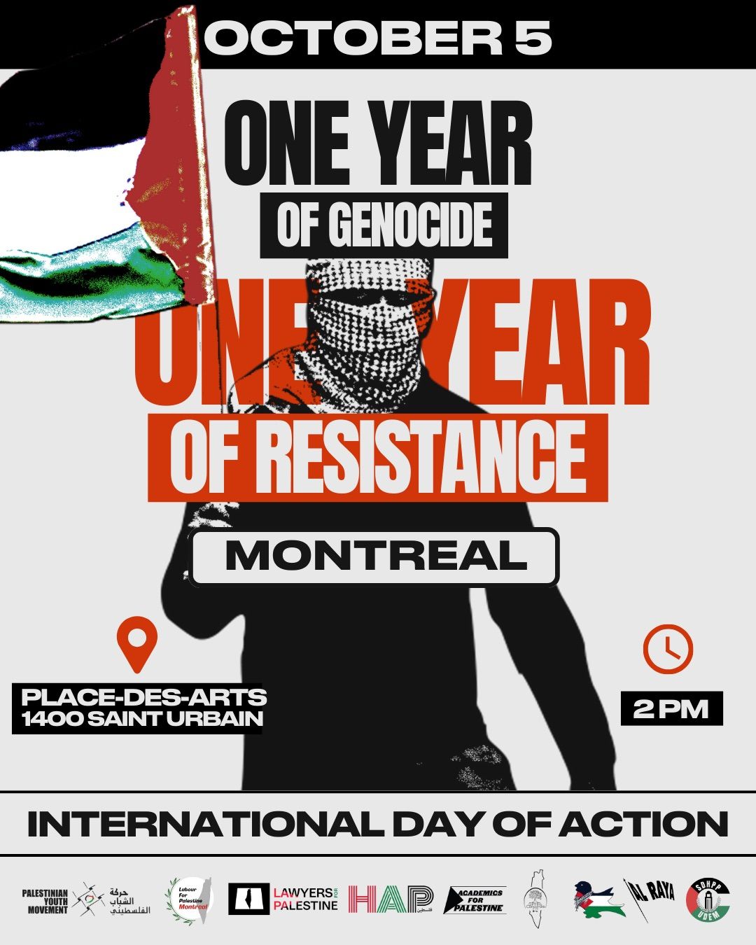 MONTREAL PROTEST: 1 Year of Genocide, 1 Year of Resistance