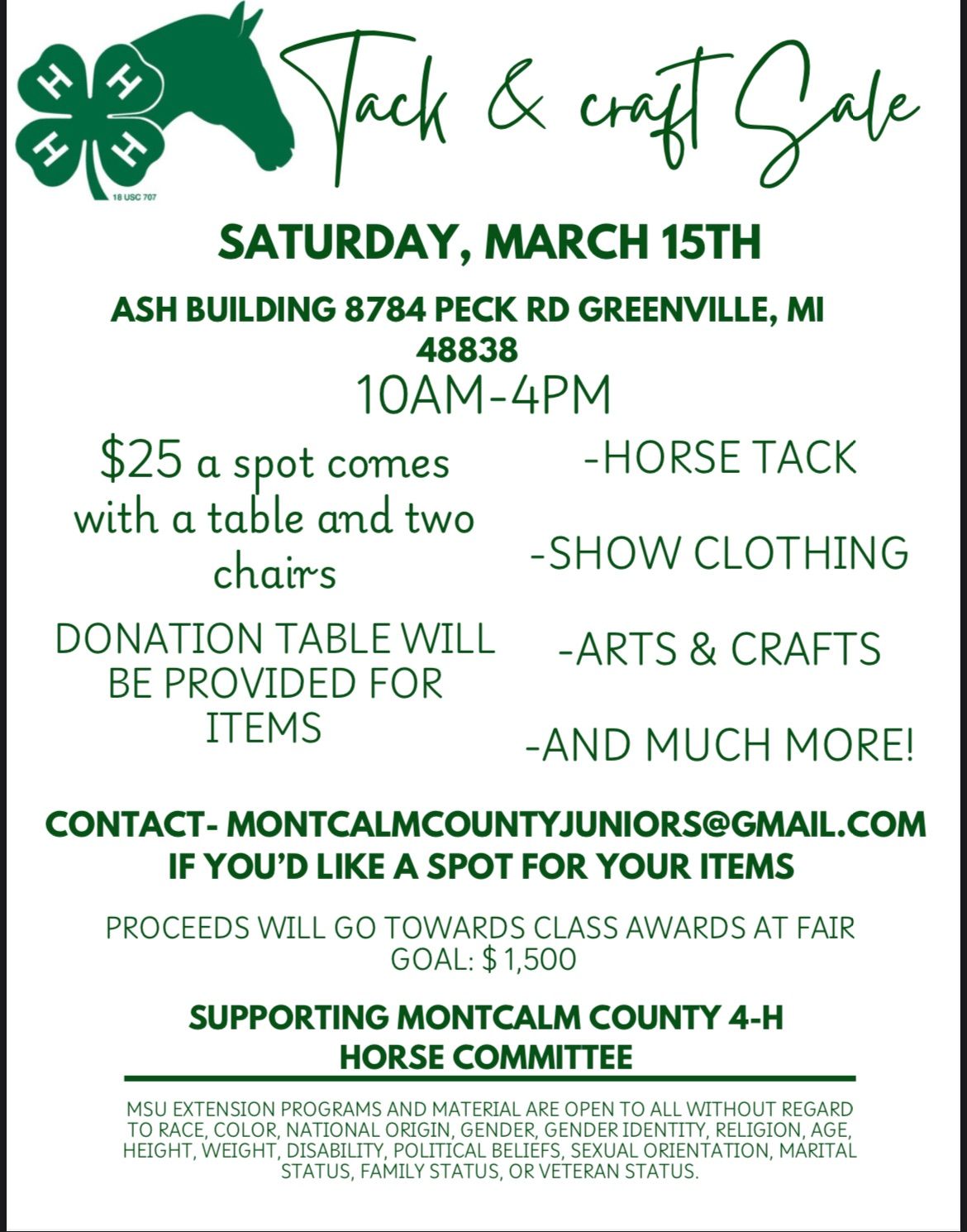 Montcalm County Tack Sale 