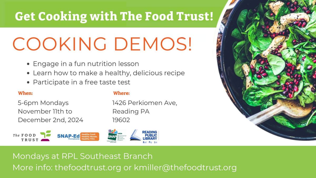 Cooking Demos with The Food Trust at RPL Southeast Branch