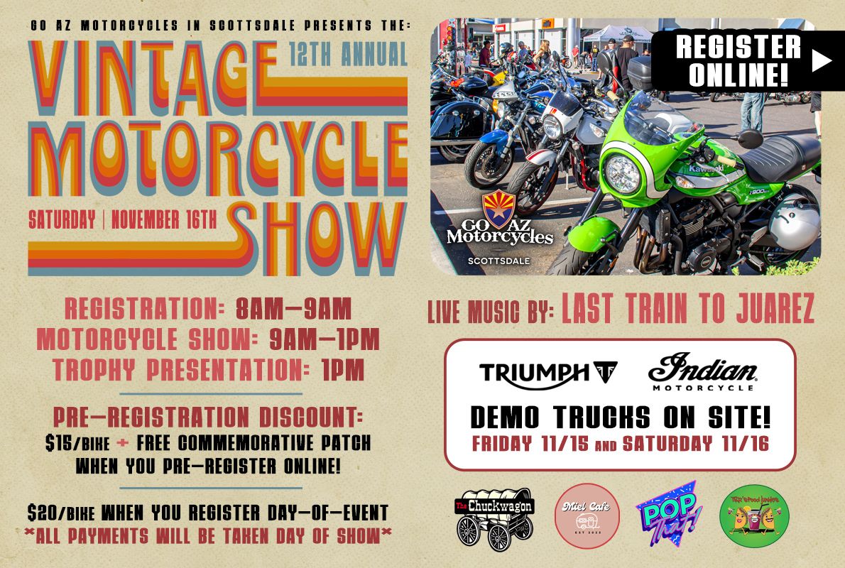 12th Annual Vintage Motorcycle Show | SCOTTSDALE | NOVEMBER 16TH