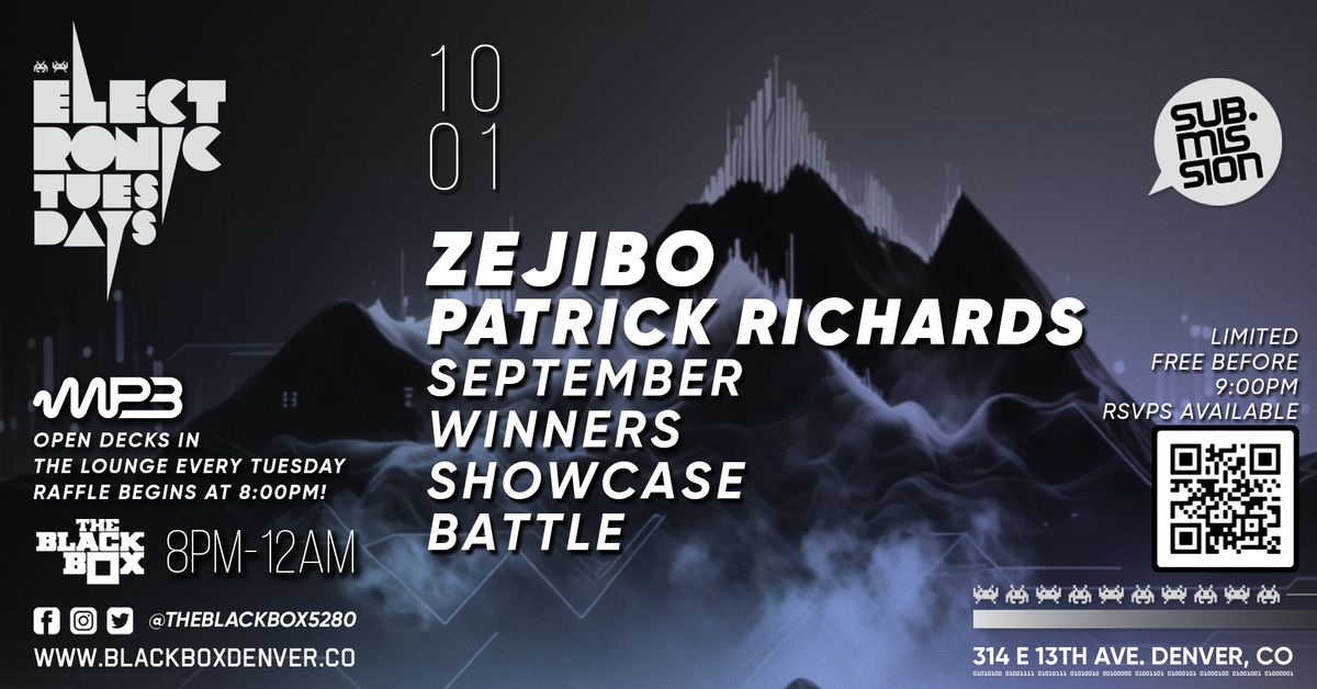 Sub.mission Electronic Tuesdays: zejibo w\/ Patrick Richards + Open Decks sponsored by MP3 MAG