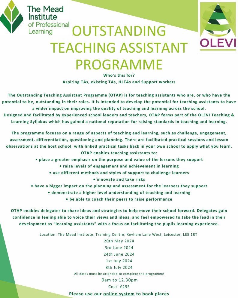OLEVI - Outstanding Teaching Assistant Programme