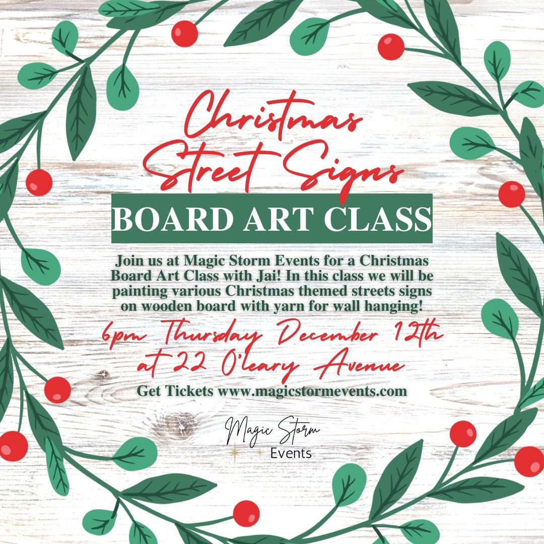 Christmas Street Signs Board Art Class