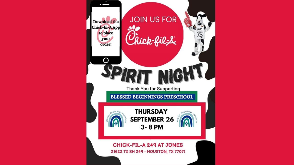 CHick-fil-A Spirit Night Blessed Beginnings Preschool 