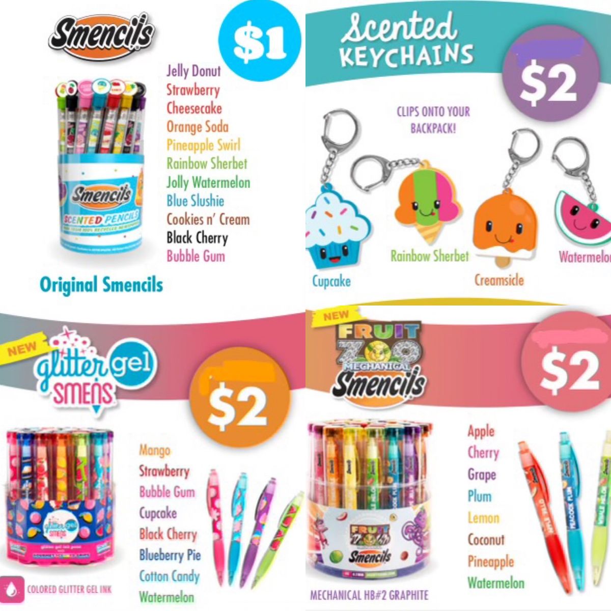 Smencils, Key Chains, and More!! 