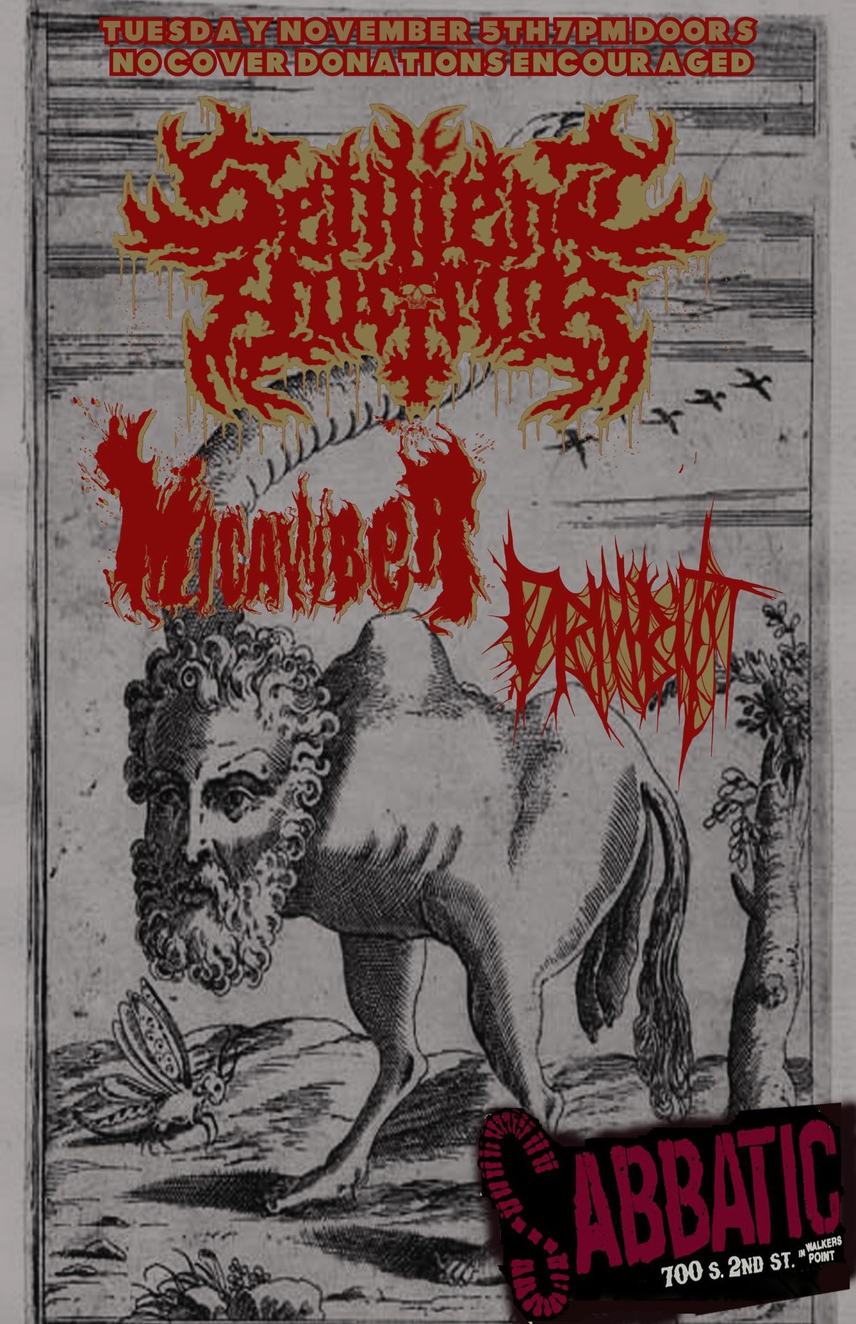 Sentient Horror\/Micawber\/Drillbit at Sabbatic!