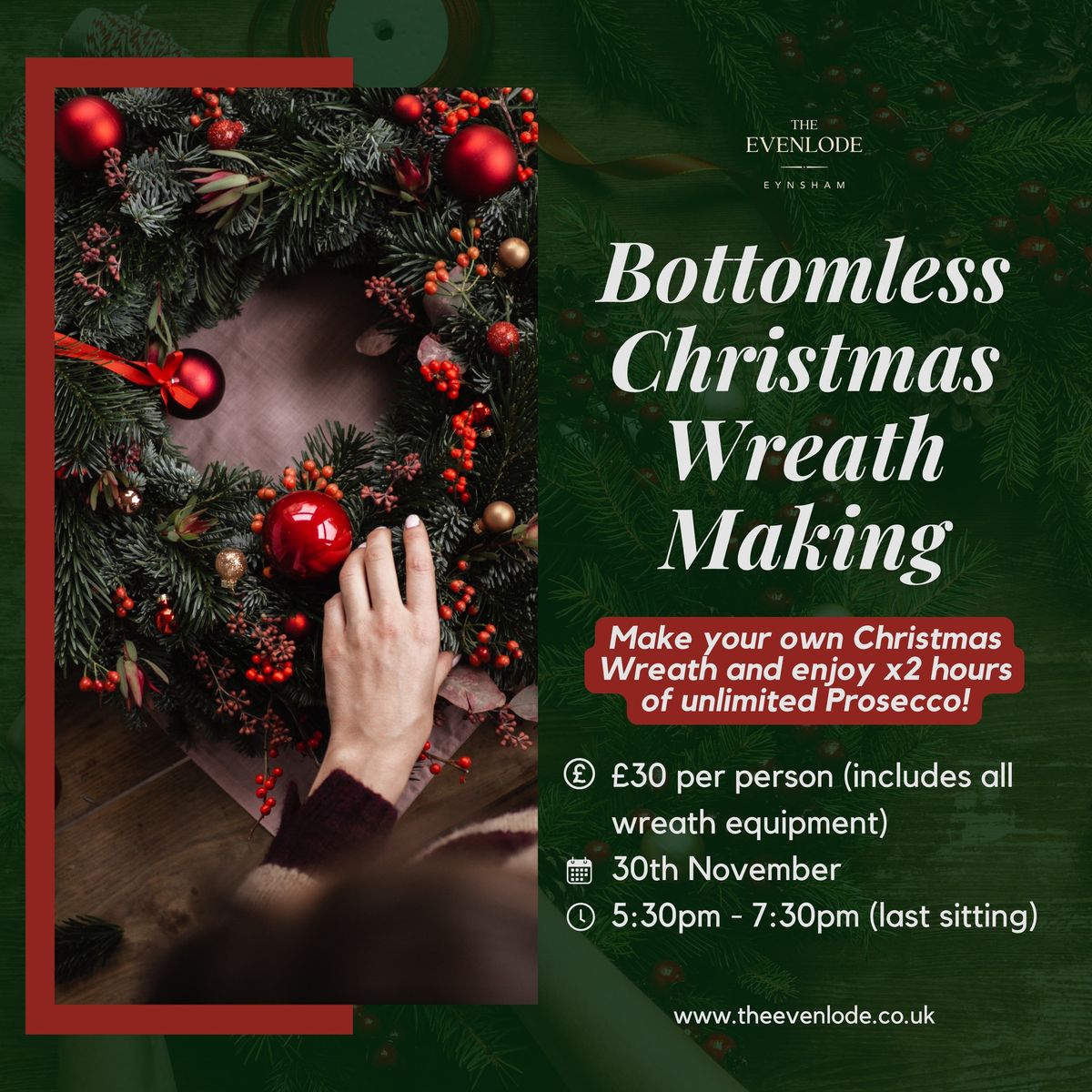 Bottomless Wreath Making! \ud83c\udf7e