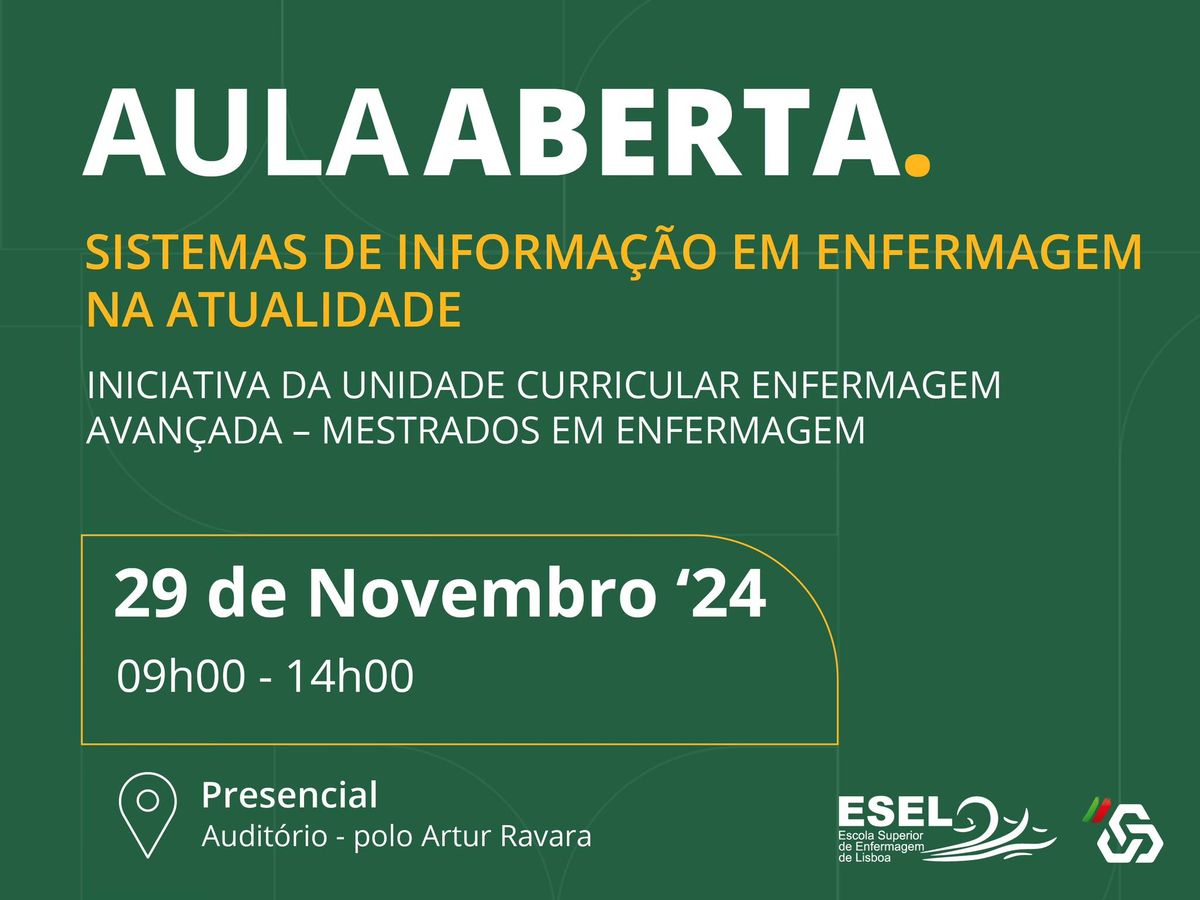 Aula Aberta: \u201cSistemas de Informa\u00e7\u00e3o em Enfermagem na Atualidade\u201d