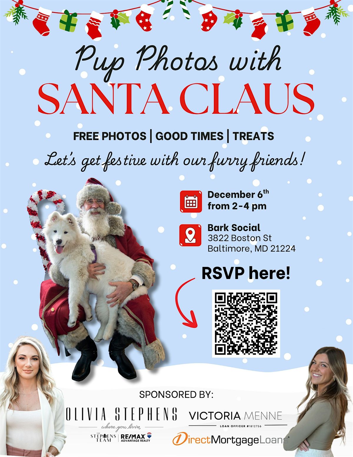 Pup Photos w\/ Santa @ Bark Social