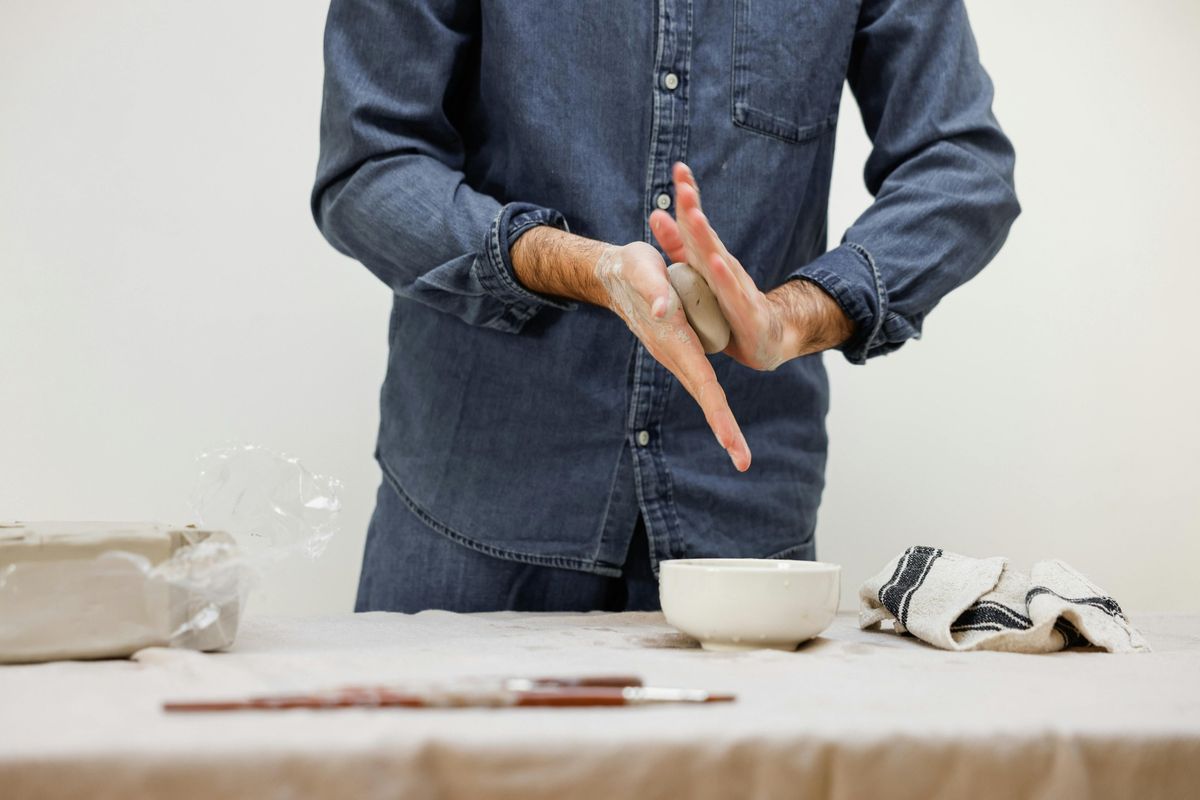 November Come clay with me - Pair of cup and saucer