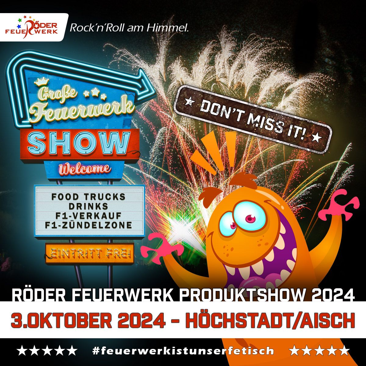 R\u00f6der Feuerwerk Produktshow 2024