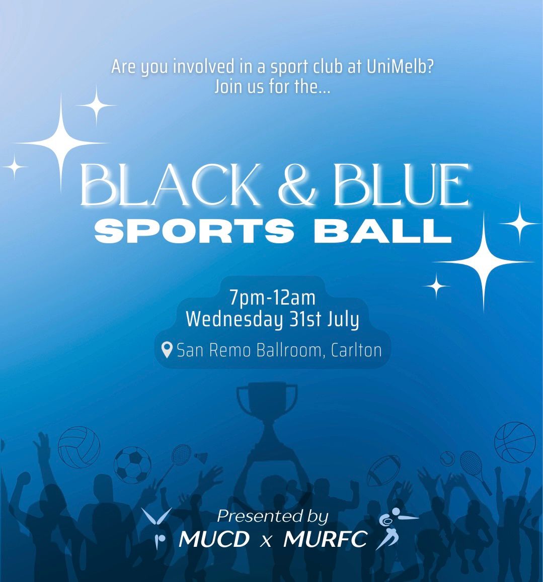 Black & Blue Sports Ball 2024