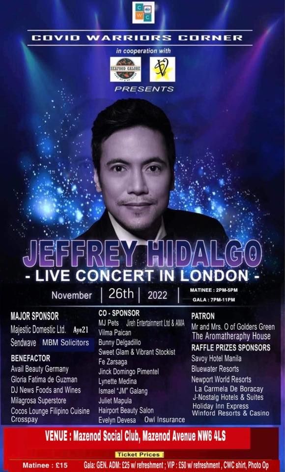 Jeffrey Hidalgo Live in London ??