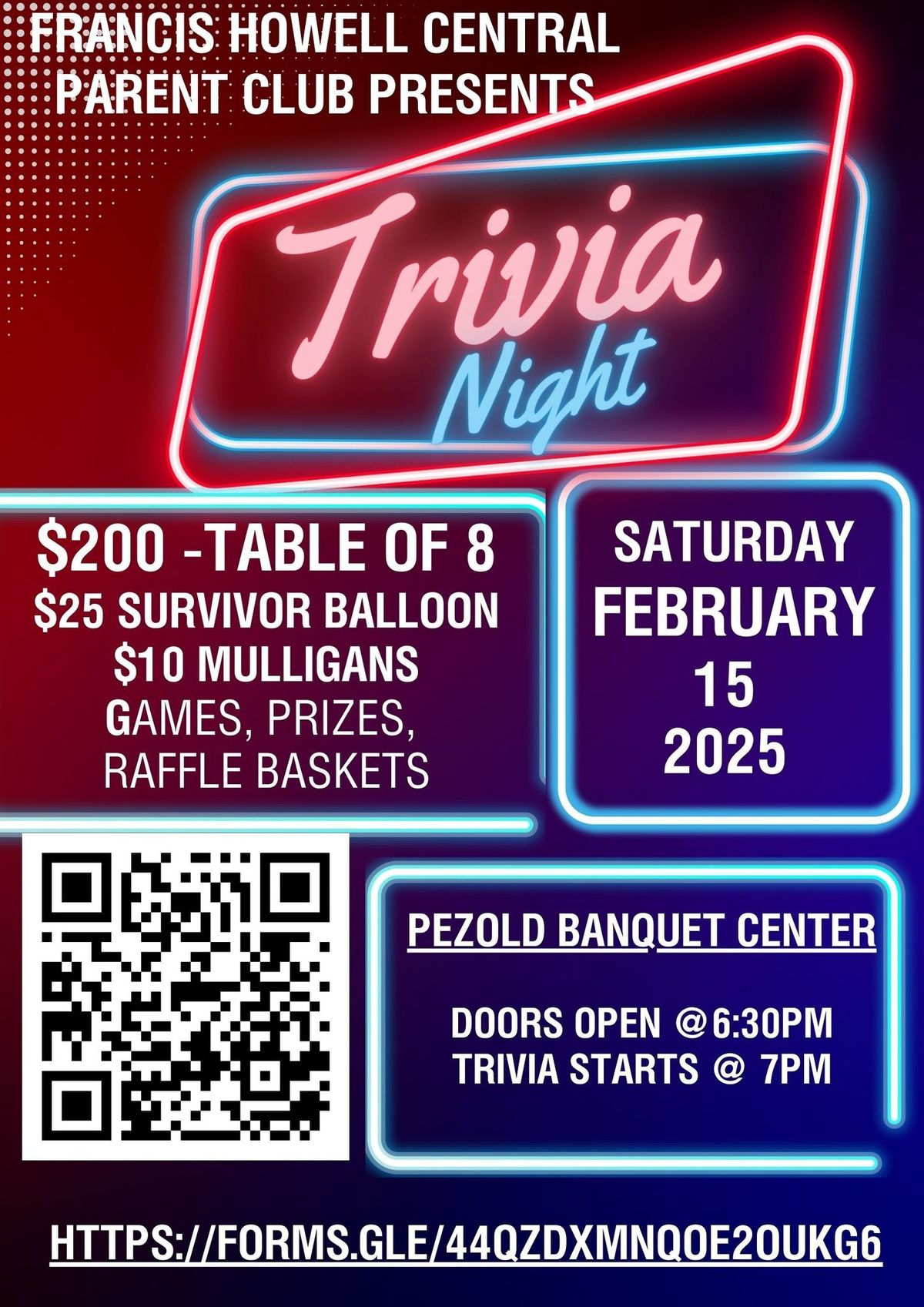 TRIVIA NIGHT - Feb 15, 2025