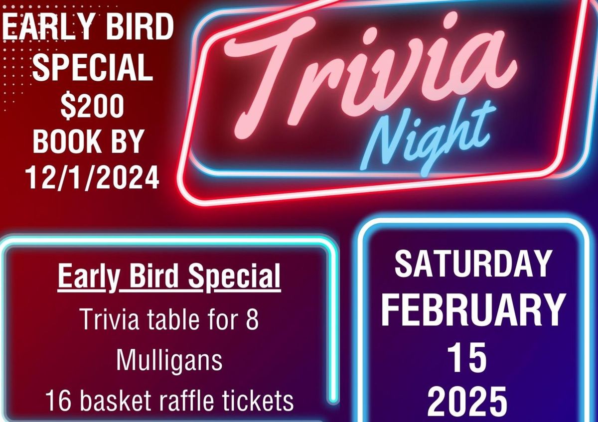 TRIVIA NIGHT - Feb 15, 2025